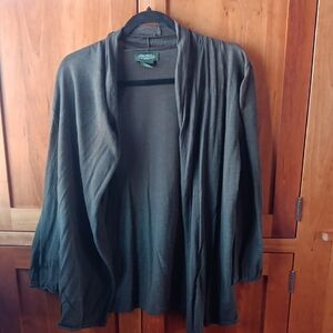 Eddie Bauer Brownish Gray Cotton Cardigan, Size L
